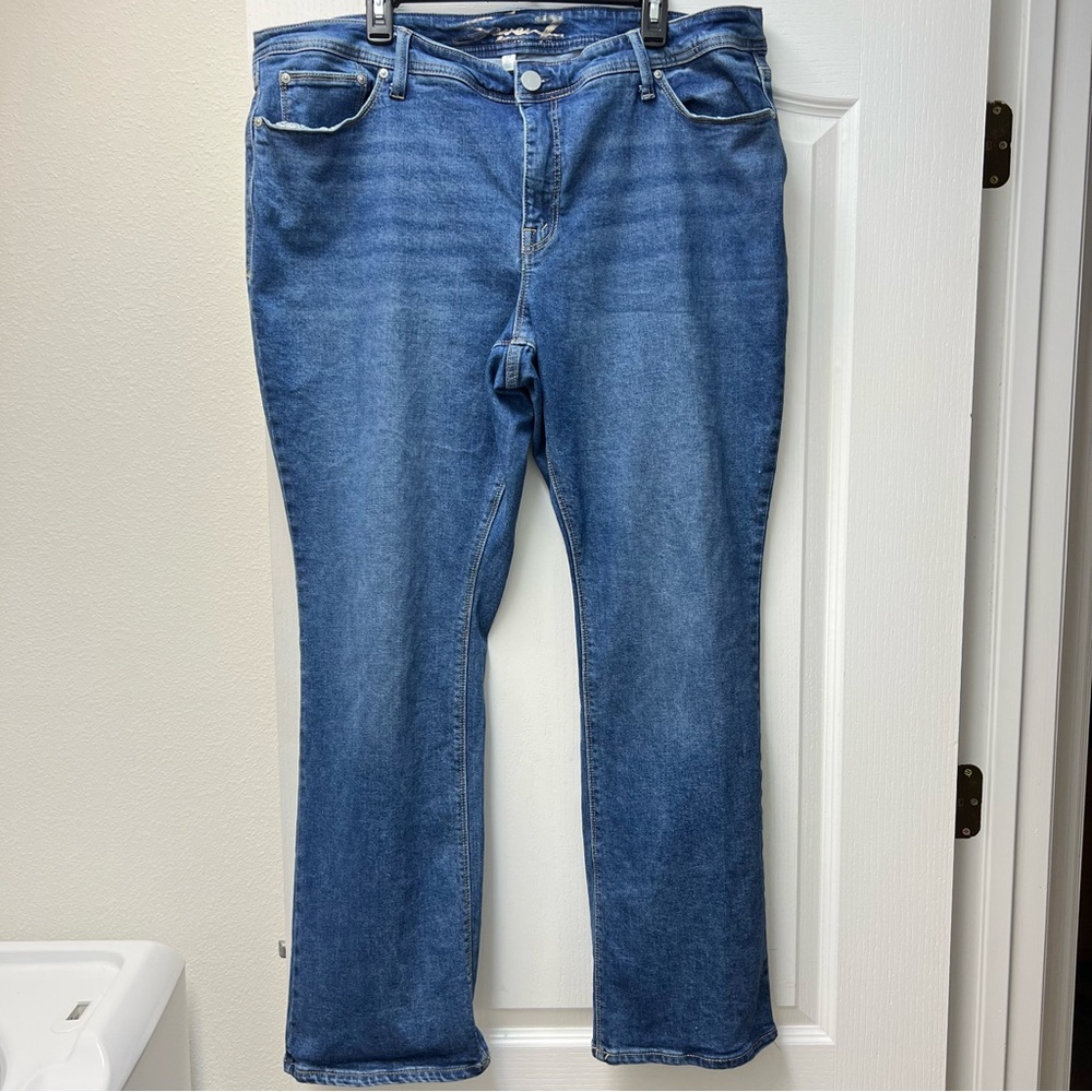 Seven7 Jeans Boot Cut Leg Blue Rhinestones Pockets Sz 22